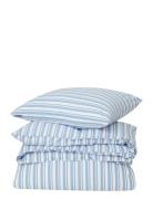 Lexington Home White/Blue Striped Cotton Poplin Bed Set Blå