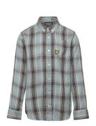 Lyle & Scott Button Down Check Shirt Blå