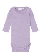 Nbfhusia R Ls Body Långärmad Bodysuit Purple Name It