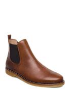 Booties - Flat - With Elastic Stövletter Chelsea Boot Brown ANGULUS