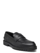 Thatcher Grain Penny Loafer Loafers Låga Skor Black Les Deux