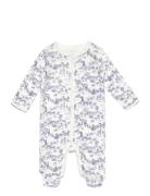 Ralph Lauren Baby Pastoral Toile Cotton Footed Coverall Blå