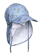 Melton Cap W/Neck & Tie W/Print Blå