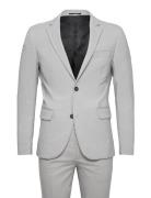 Lindbergh Plain Mens Suit - Normal Length Grå