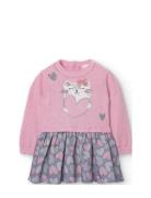 Boboli Knitwear Combined Dress For Baby -Bci Rosa