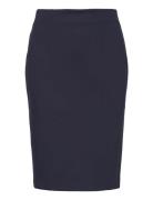 Pencil Skirt With Rome-Knit Opening Knälång Kjol Navy Mango