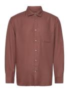 Mango 100% Tencel Shirt With Pocket Röd