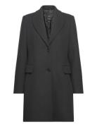 Mango Lapelled Straight-Cut Coat Svart