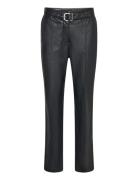 Leather-Effect Trousers With Belt Bottoms Trousers Leather Leggings-By...