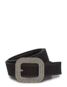 Mango Strass Buckle Belt Svart