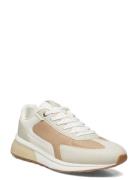 Leather Mixed Sneakers Låga Sneakers Beige Mango