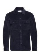 Slhloose-Dan Cord Overshirt O Tops Overshirts Navy Selected Homme