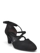 Women Court Sho Sandal Med Klack Black Tamaris