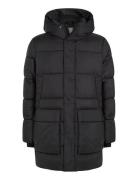 Calvin Klein Long Hooded Quilt Puffer Mw Svart