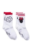 Socks Sockor Strumpor White Minnie Mouse