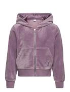 Lindex Sweatshirt Velour With Hoodie Lila