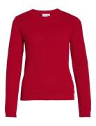 Vidalo O-Neck L/S Knit Top- Noos Tops Knitwear Jumpers Red Vila