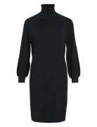 Viostria Roll Neck L/S Knit Dress - Noos Knälång Klänning Black Vila