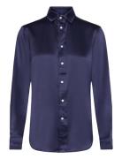 Polo Ralph Lauren Classic Fit Silk Shirt Marinblå