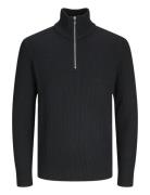 Jjeperfect Knit Half Zip Sn Tops Knitwear Half Zip Jumpers Black Jack ...