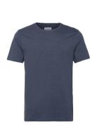 Lindbergh Mouliné O-Neck Tee S/S Blå