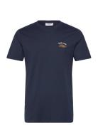 Lindbergh Embroidery Tee S/S Marinblå