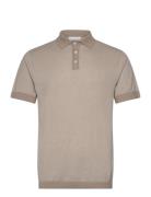 Lindbergh Knitted Polo S/S Contrast Beige