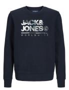 Jack & J S Jjluke Sweat Crew Neck Jnr Marinblå