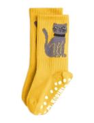 Cat 1-Pack Anti-Slip Socks Sockor Strumpor Yellow Mini Rodini