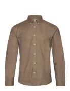 Lindbergh Yarn Dyed Oxford Superflex Shirt L/ Brun