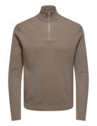 Onsphil Reg 12 Struc Half Zip Knit Noos Tops Knitwear Half Zip Jumpers...