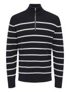 ONLY & SONS Onsphil Reg 12 Struc Half Zip Knit Noos Marinblå