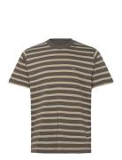 Mads Nørgaard Cotton Jersey Stripe Frode Tee Grön