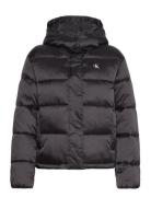 Shiny Monologo Nd Short Puffer Fodrad Jacka Black Calvin Klein Jeans