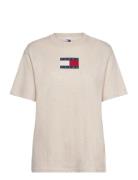 Tommy Jeans Tjw Rlx Melange Flag Tee Ext Beige