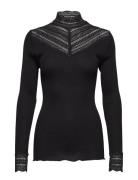 Rosemunde Silk T-Shirt W/ Lace Svart