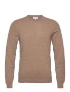 Man O-Neck Plain Designers Knitwear Round Necks Brown Davida Cashmere