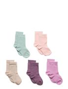 Lindex Sock 5 P Sg Plain Multi/patterned