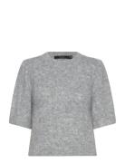 Vero Moda Vmnovah Ss O-Neck Puff Pullover Ga Noos Grå