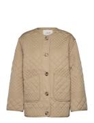 Yaslaurie Ls Padded Jacket S. Noos Kviltad Jacka Beige YAS