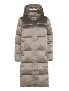 Calvin Klein Jeans Monologo Nd Shiny Long Puffer Brun