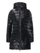 Lohja Long Puffer Curve Jacket W3T3 Fodrad Jacka Black Rains