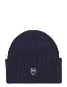 Knowledge Cotton Apparel Big Rib Beanie - Rws Marinblå