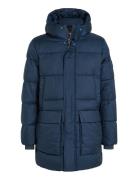 Calvin Klein Long Hooded Quilt Puffer Mw Marinblå