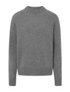 Karlos Merino Cashmere Knit Tops Knitwear Round Necks Grey Rue De Toky...