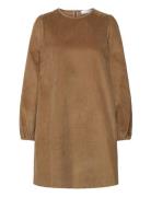 Slfjenny Ls O-Neck Corduroy Dress D2 Knälång Klänning Brown Selected F...