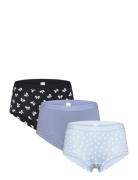 Lindex Brief Hipster 3P Hearts And Bo Svart