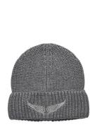 Pull On Hat Accessories Headwear Hats Beanie Grey Zadig & Voltaire Kid...