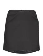 Pleat Miniskirt Kort Kjol Black Mango