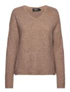 ONLY Onlcamilla V-Neck L/S Pullover Knt Noos Brun